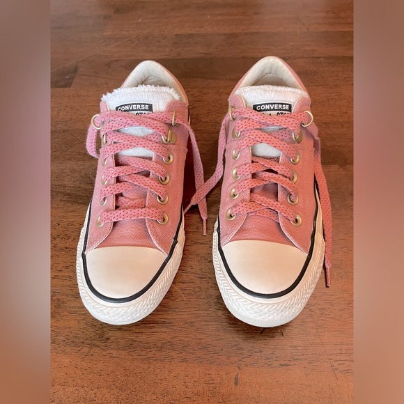 Converse Shoes - Converse All Star Pink With Gold Details and Sherpa Tongue